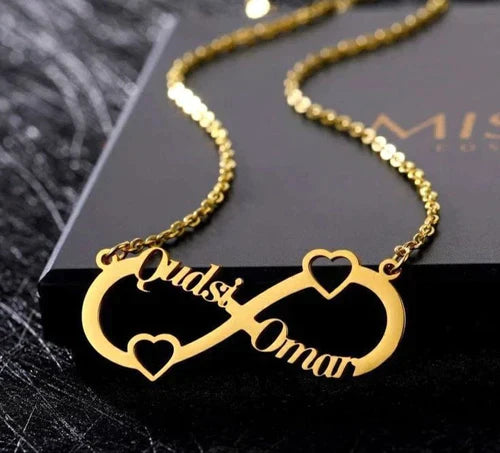 Customize Double Name infinity sign Necklace