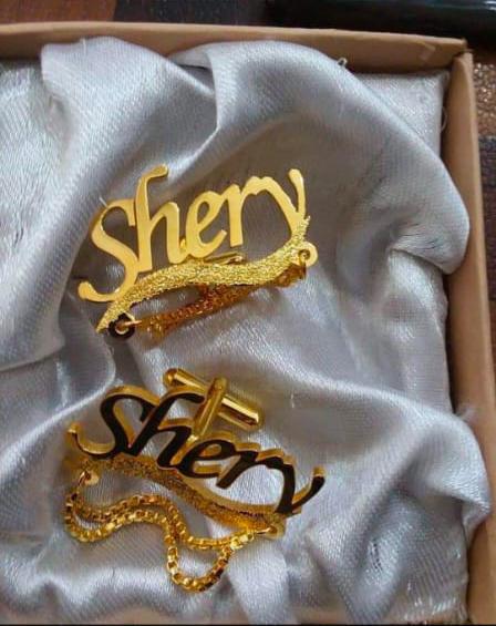 Customize Name Cufflinks with Chain